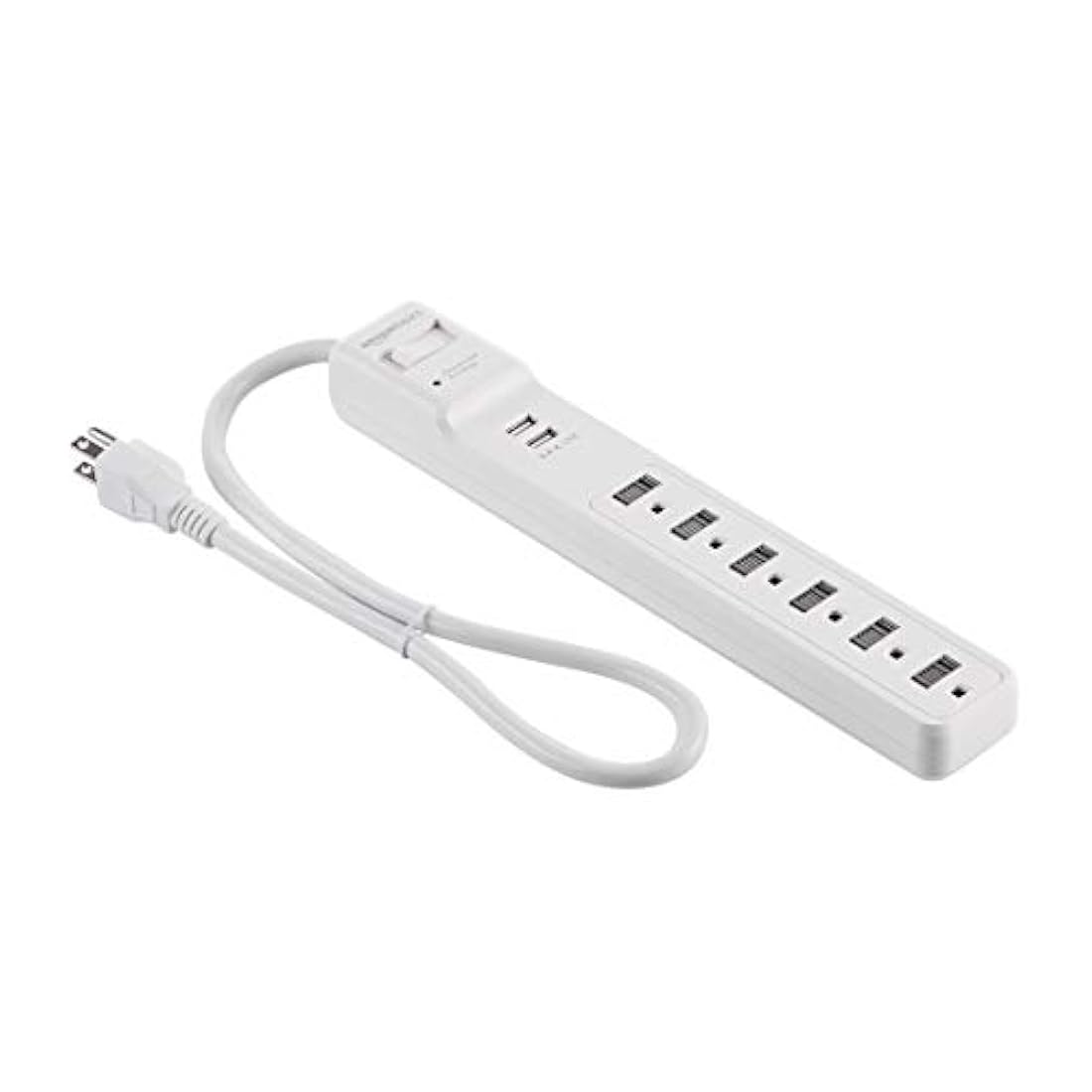 Protector de sobretensiones de 6 tomas con 2 puertos USB