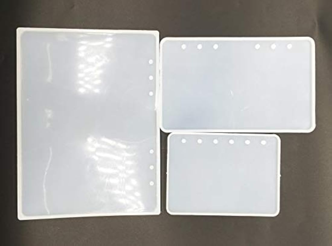 Juego de 3 moldes de resina para cuaderno, A5 A6 A7, molde de silicona para cuaderno con resina epoxi, bricolaje para manualidades, molde semitransparente
