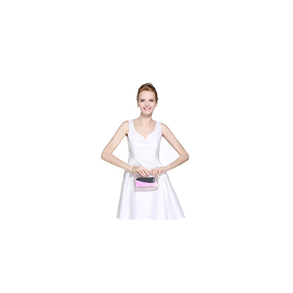 Bolso de mano con lentejuelas transparentes para fiestas