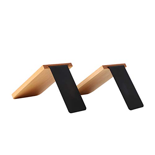 Muso Wood Sujetalibros de escritorio de madera de haya natural, sujetalibros artísticos de madera para soporte de libros, 5.1 pulgadas de alto x 3.2 pulgadas de ancho x 4 pulgadas de largo (haya-2 pares)