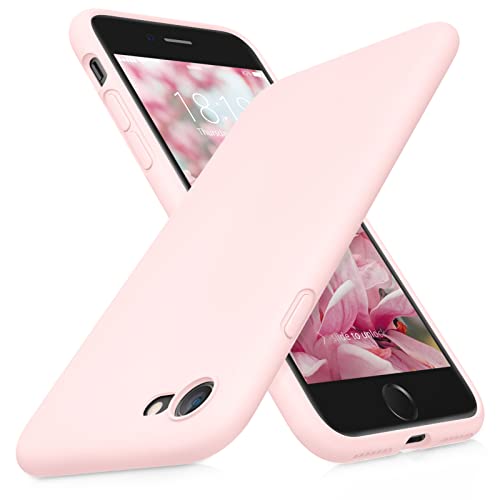 DTTOCASE - Funda para iPhone SE 2022/2020, iPhone 8, iPhone 7, funda de silicona líquida para iPhone SE 8 7 de 4.7 pulgadas, funda protectora suave y sedosa colorida para niñas y mujeres, hielo rosa