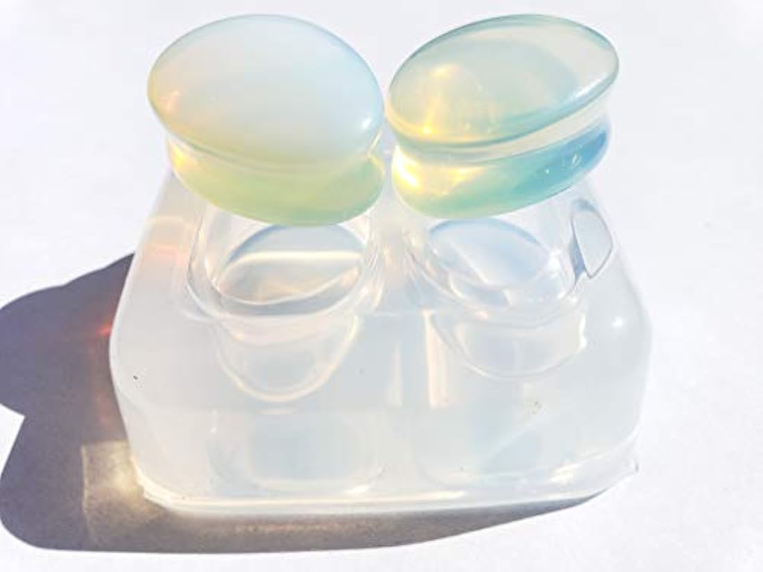 Craft Molde de silicona para moldear tapones de túnel de oreja, medidor de huevo, forma de pera, tamaño de par de 0.394 in