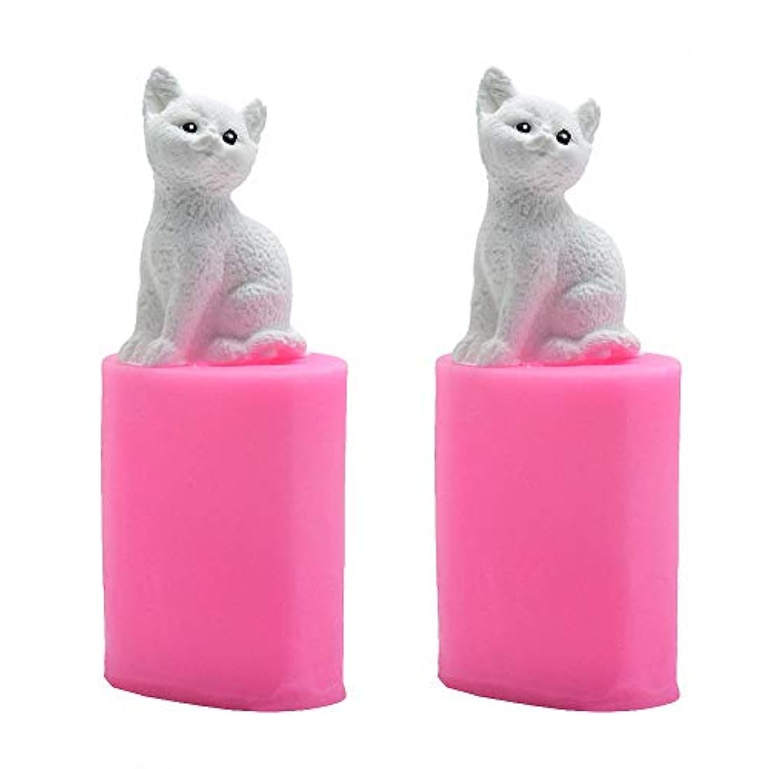 2 moldes de silicona para velas de gatito