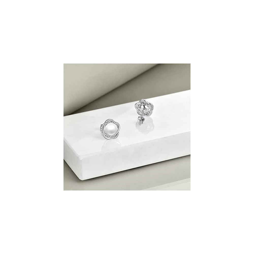 Aretes de perlas para mujer