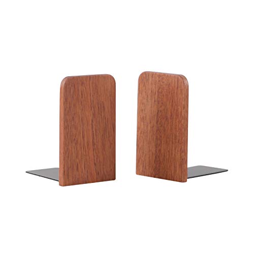 Muso Wood Sujetalibros antideslizantes, soporte de madera resistente para libros y películas (Sapele 1 par)