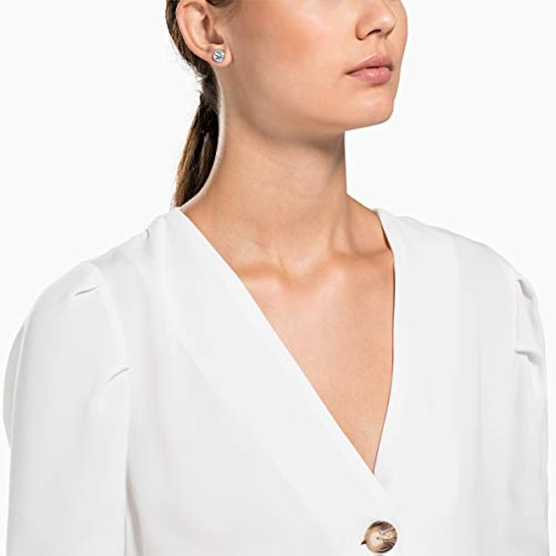 SWAROVSKI - Pendientes de tuerca con solitario angélico