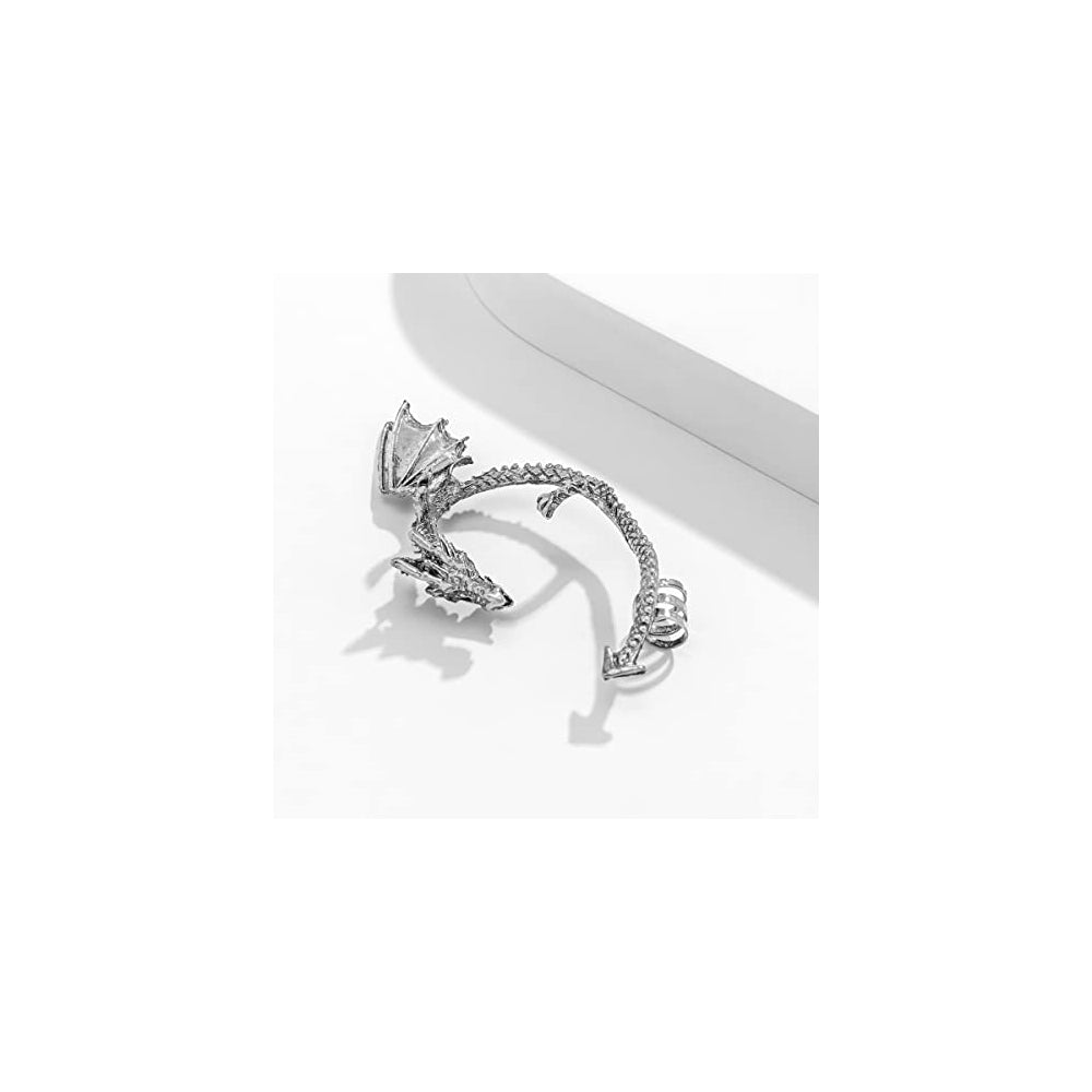 Aretes de dragón gótico para orejas sin perforación