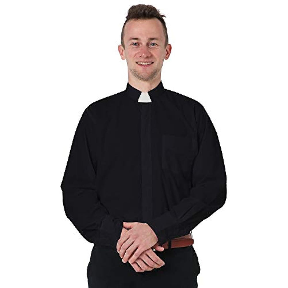 Disfraz de sacerdote Camisa de manga larga, talla M