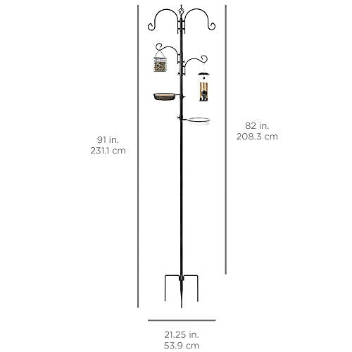 Estación múltiple de alimento para pájaros, color negro