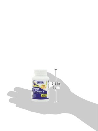 Deva Vegan Vitamins Vitamina E natural 400iu con tocoferoles mixtos, 90 unidades