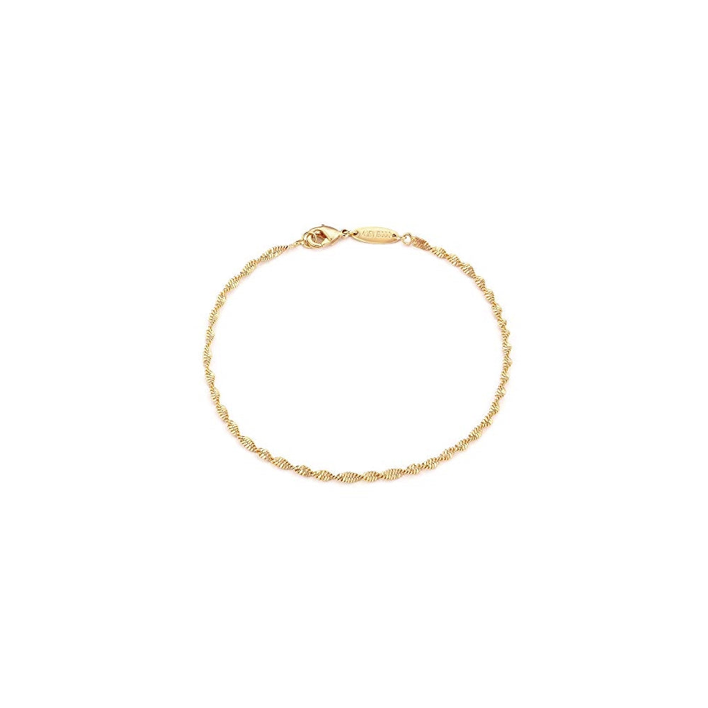 Pulseras de cuentas chapadas en oro de 18 quilates