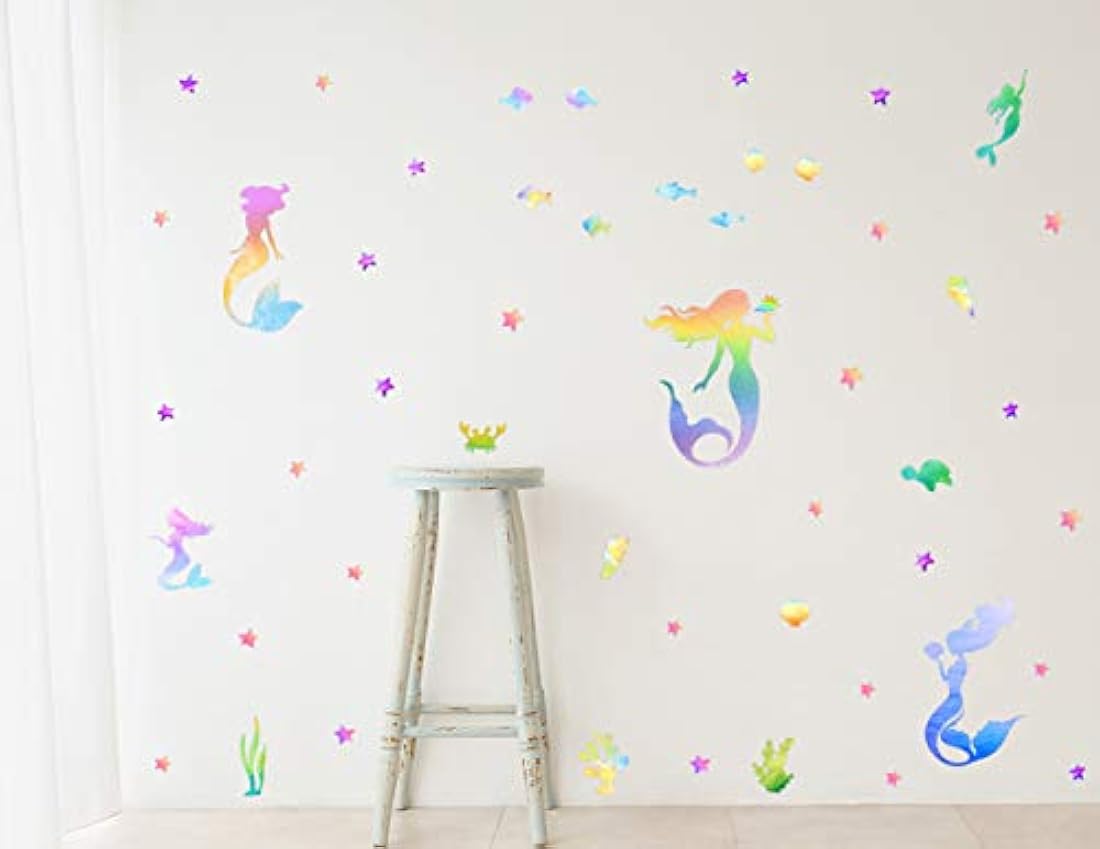 Mozamy - Adhesivo decorativo para pared, diseño de sirena