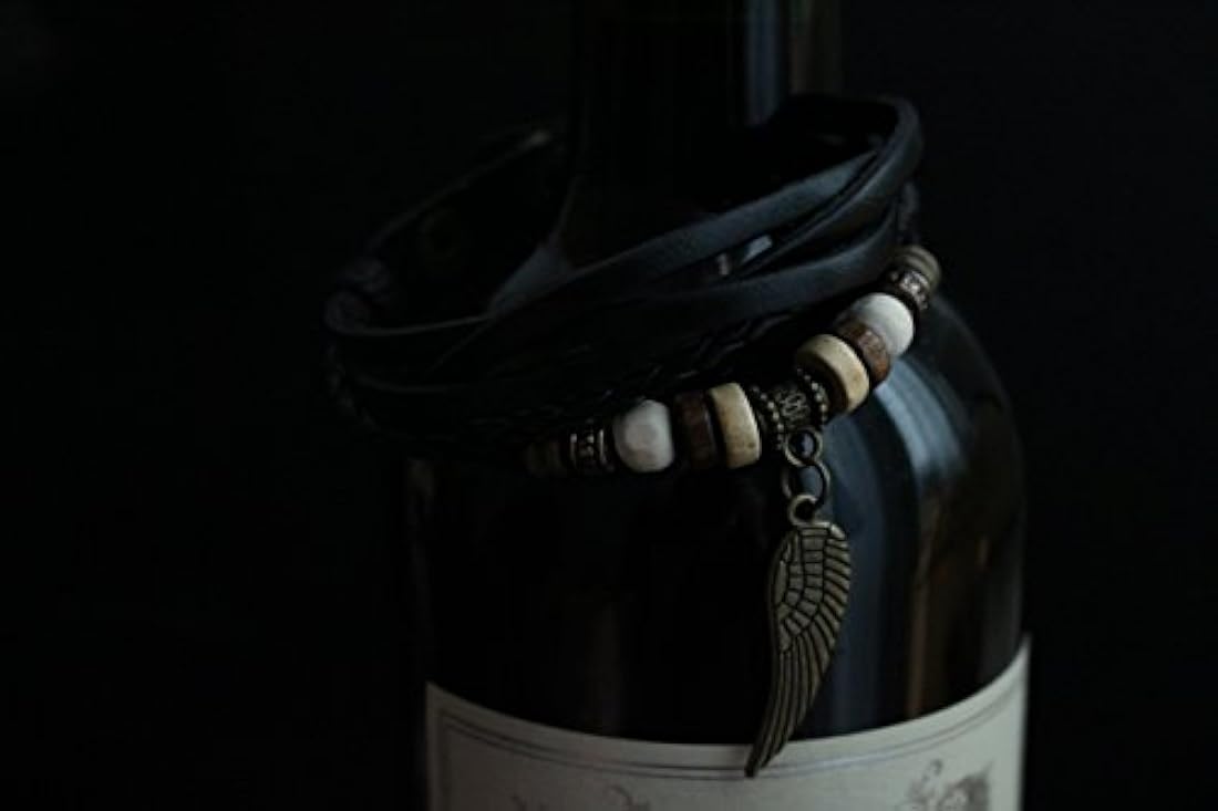 cuero en capas trenzado con cordón