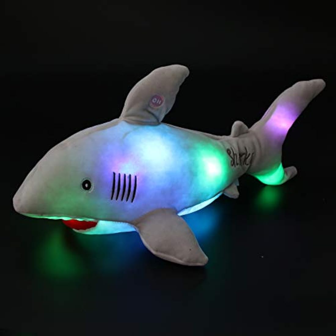 Peluche diseño de Tiburón Gris con luz LED, 20.0in, Bstaofy