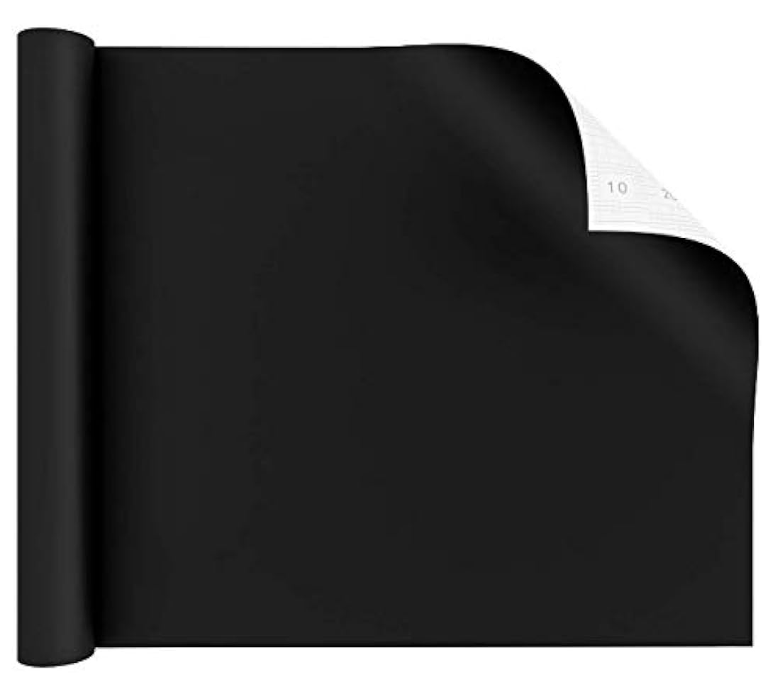 Papel de vinilo decorativo negro mate (12 x 120)