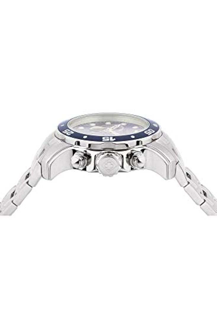 Reloj plateado acero inoxidable con cronógrafo para hombre