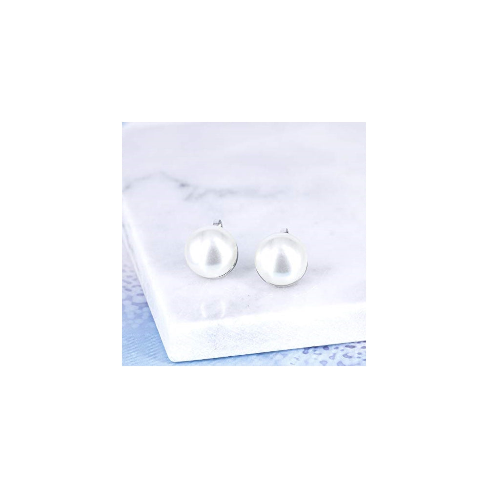 Aretes Clip de perlas de agua dulce simuladas para mujeres
