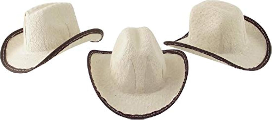 Mini sombrero de vaca, 2.0 in de alto, 12 unidades, Vaquero,