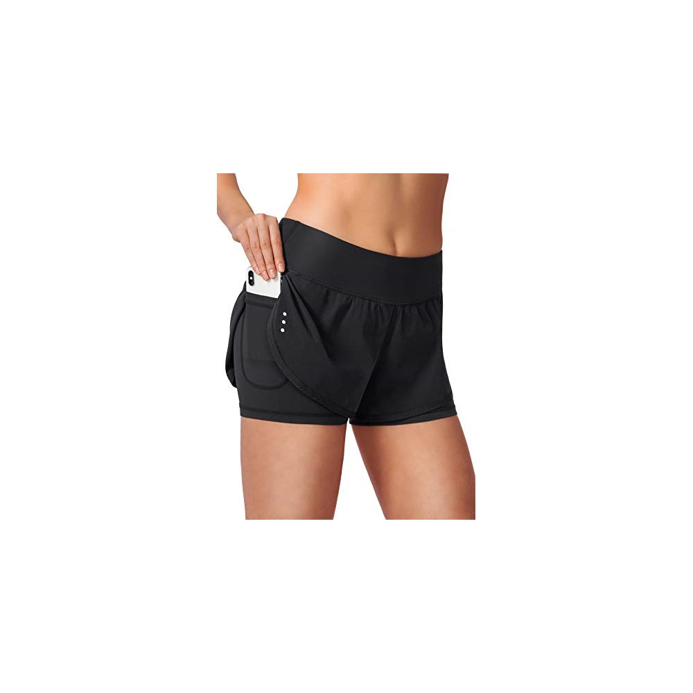 Shorts cortos para correr 2 en 1 para mujer talla S