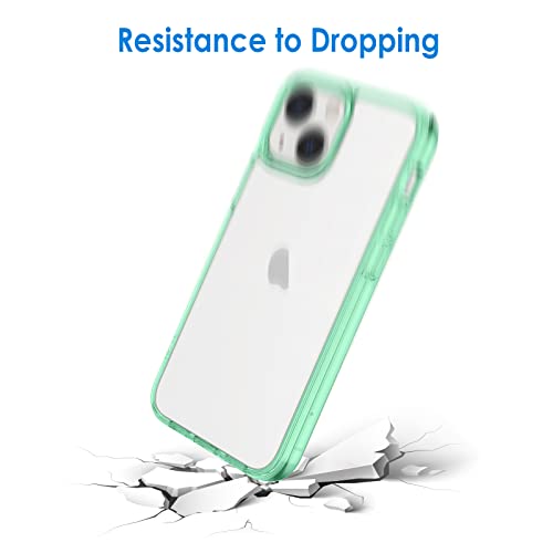 JETech - Funda compatible con iPhone 13 de 15,5 cm, a prueba de golpes, con parte trasera transparente, antiarañazos (verde medianoche)