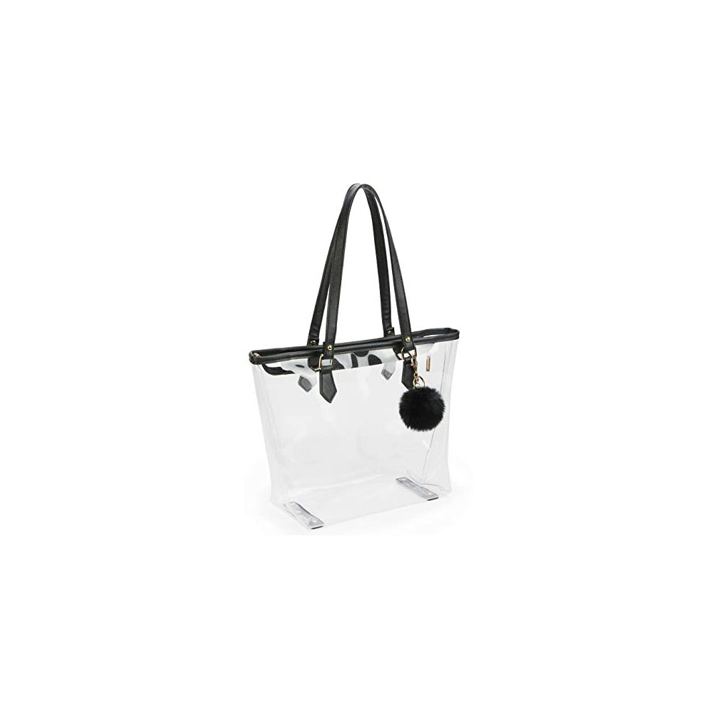Bolsos transparente grande del hombro con el colgante negro