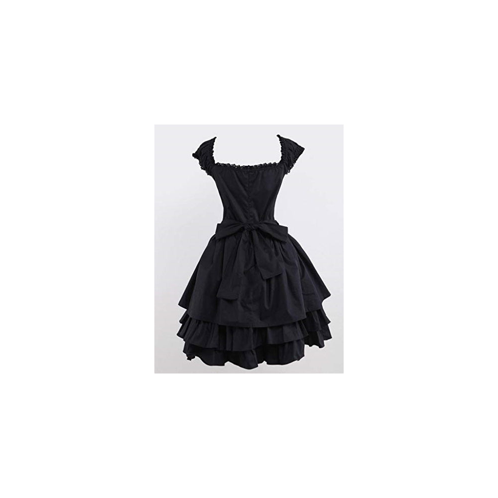 Disfraz vestido de Lolita gótico con cordones talla XS