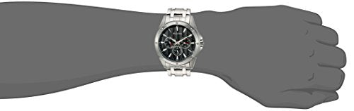 Bulova - Reloj de acero inoxidable con esfera negra
