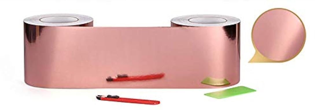 Papel pintado con borde de oro rosa