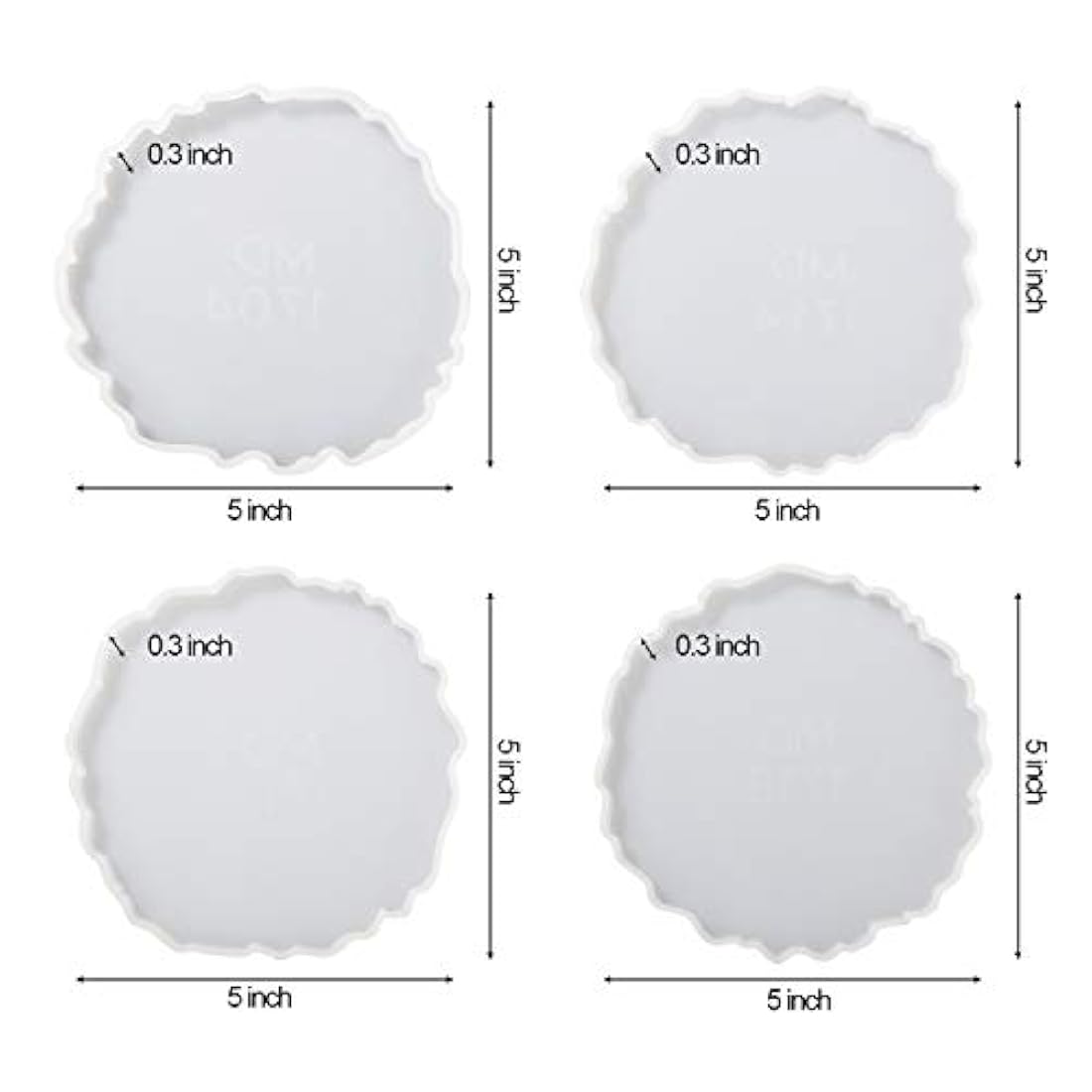 Moldes de resina para posavasos 4 unidades