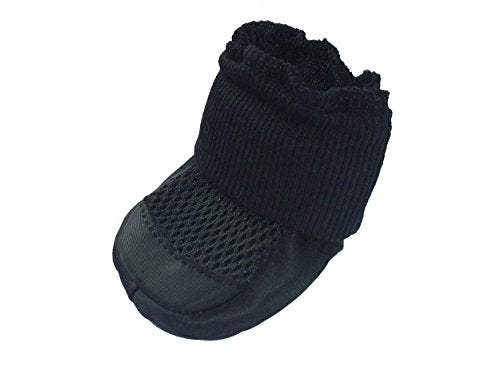 LONSUNEER Juego de 4 botas protectoras para perro, suela suave transpirable y antideslizante, color negro en 5 tamaños