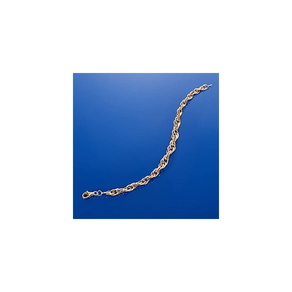 Pulseras de oro amarillo de 14 quilates entrelazada