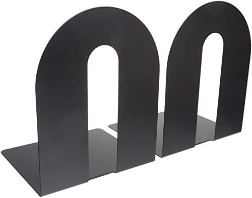 Officemate Sujetalibros resistentes de 10 pulgadas, base antideslizante, negro, par (93142)