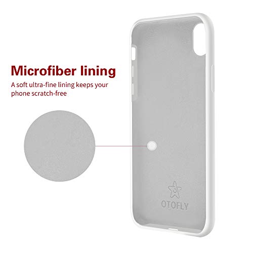 OTOFLY Funda de goma de gel de silicona líquida a prueba de golpes para iPhone Xs/iPhone X, antiarañazos y huellas dactilares, compatible con iPhone X/iPhone Xs de 5.8 pulgadas (2018), color blanco