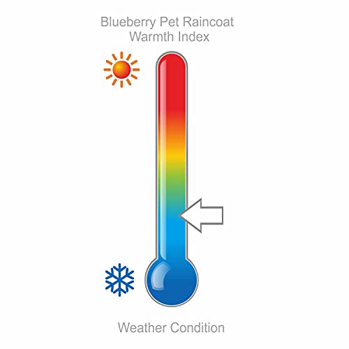 Blueberry Pet Chaqueta impermeable para perro de 10 pulgadas, impermeable con capucha y cortavientos con correa y agujero para arnés, azul deslumbrante, equipo de lluvia para perros