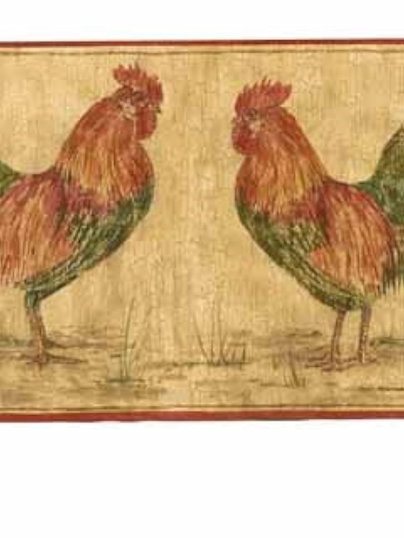 cenefa de pared diseño Gallo y gallina de granja
