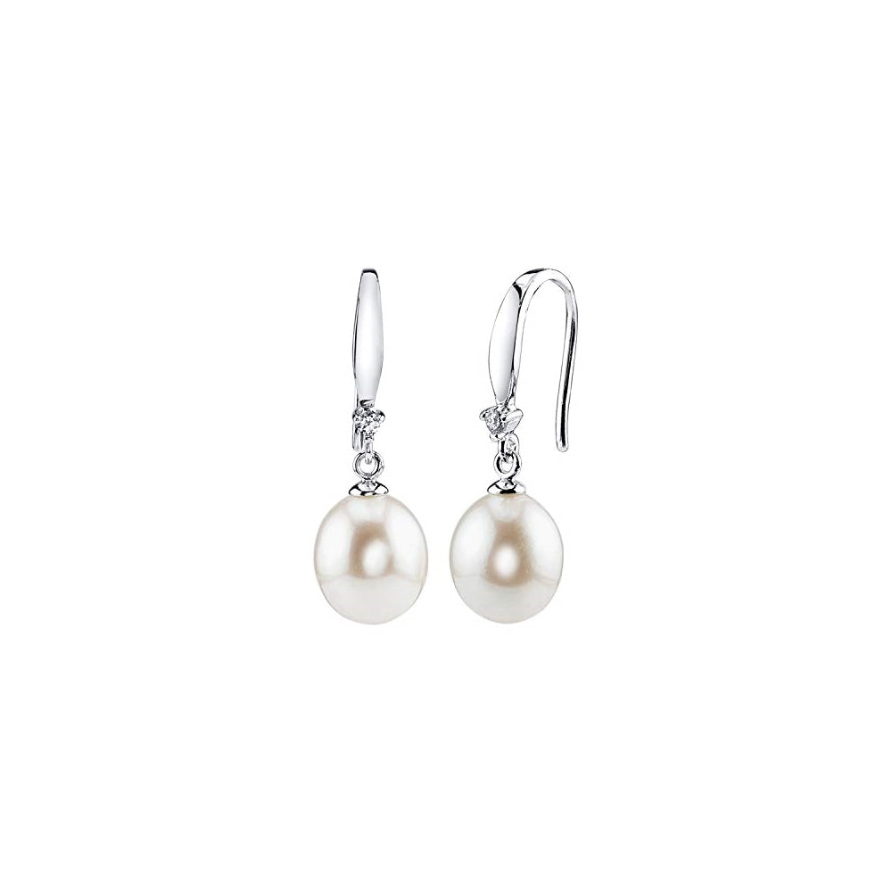 Aretes de perlas de plata cultivadas de agua dulce