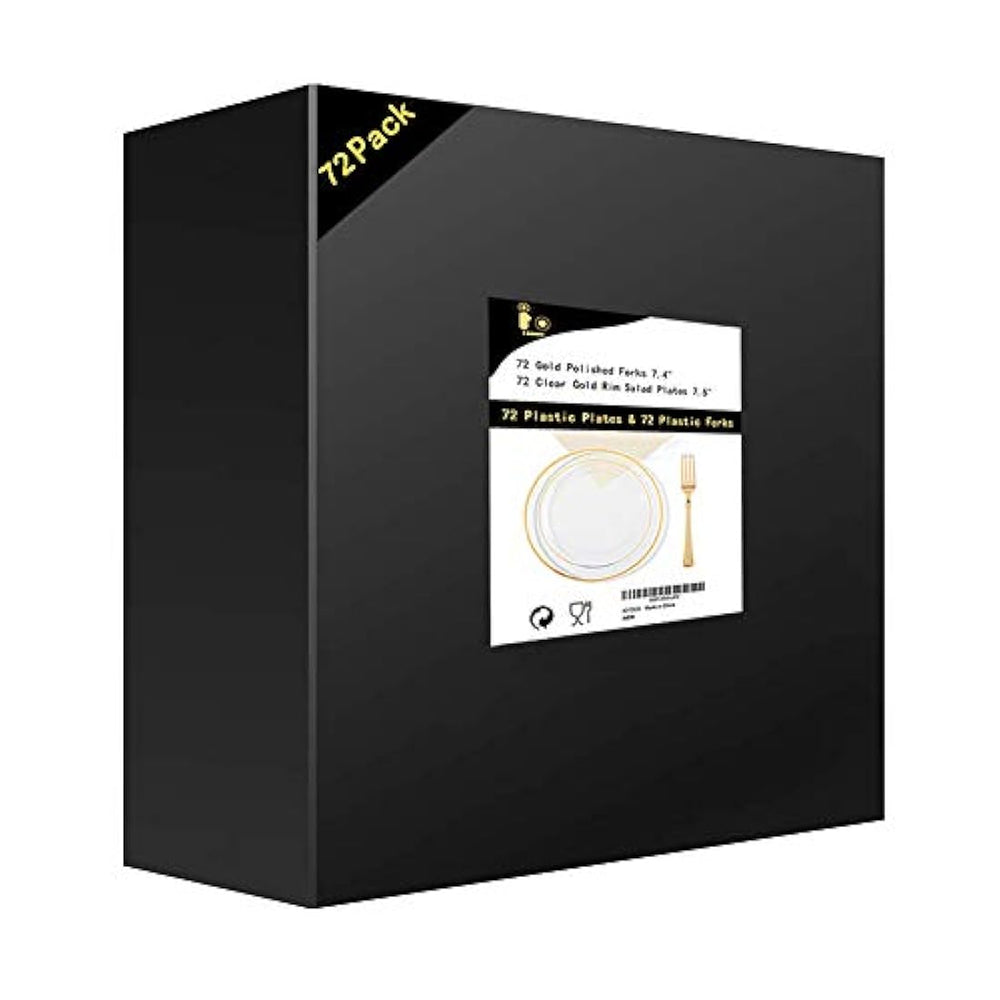 72 piezas de platos de postre de oro