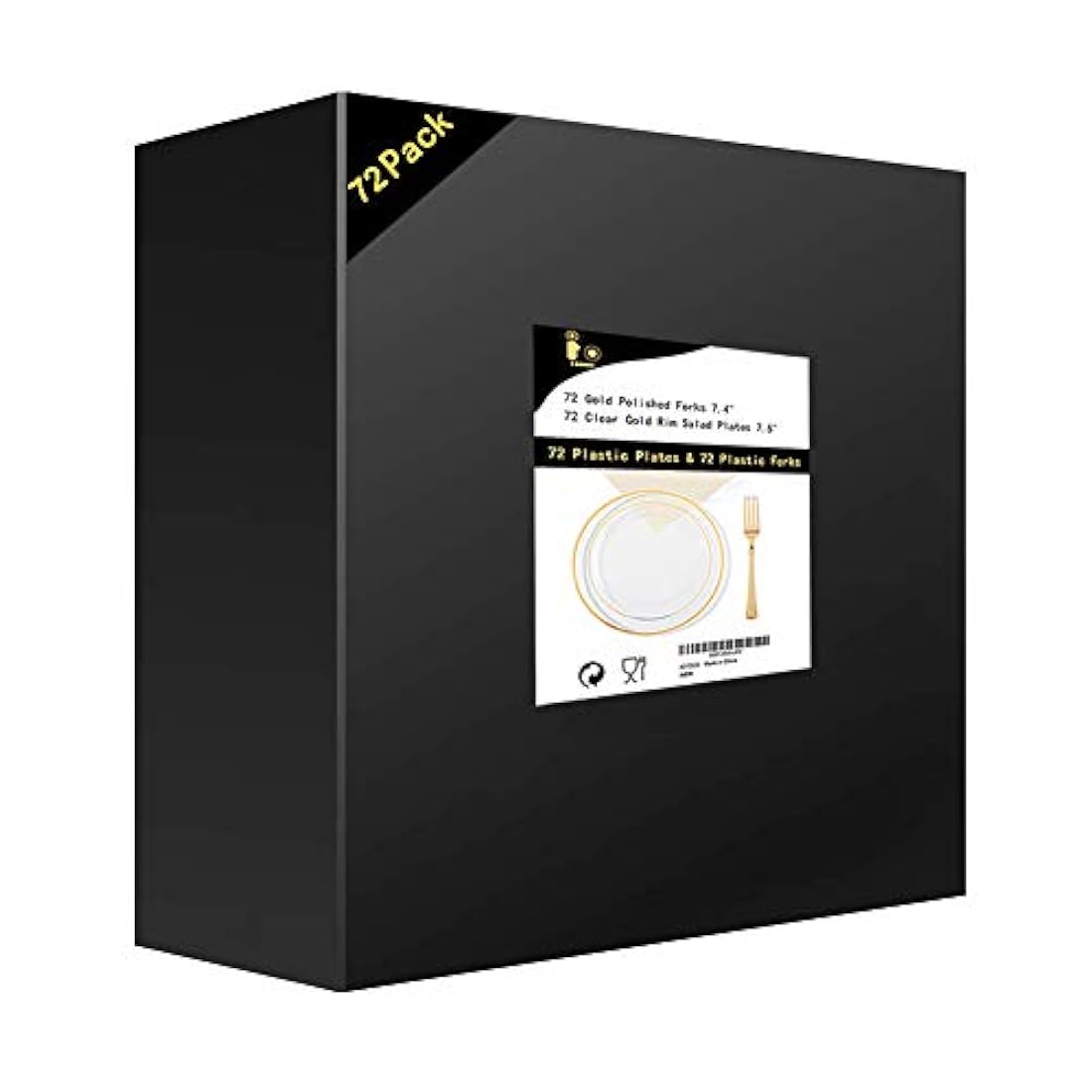 72 piezas de platos de postre de oro
