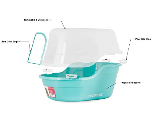 Caja de arena para gatos con capucha Petphabet Jumbo