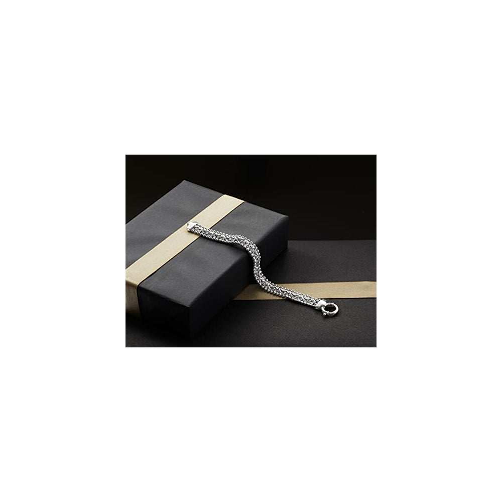 Pulseras y tobilleras de plata de ley con cuentas bizantinas