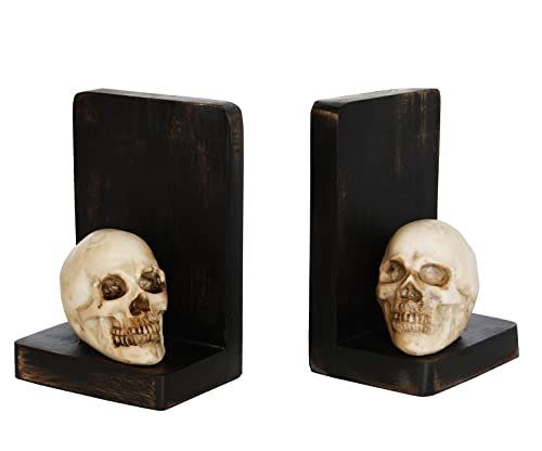 OwlGift Sujetalibros decorativos de calavera de Halloween