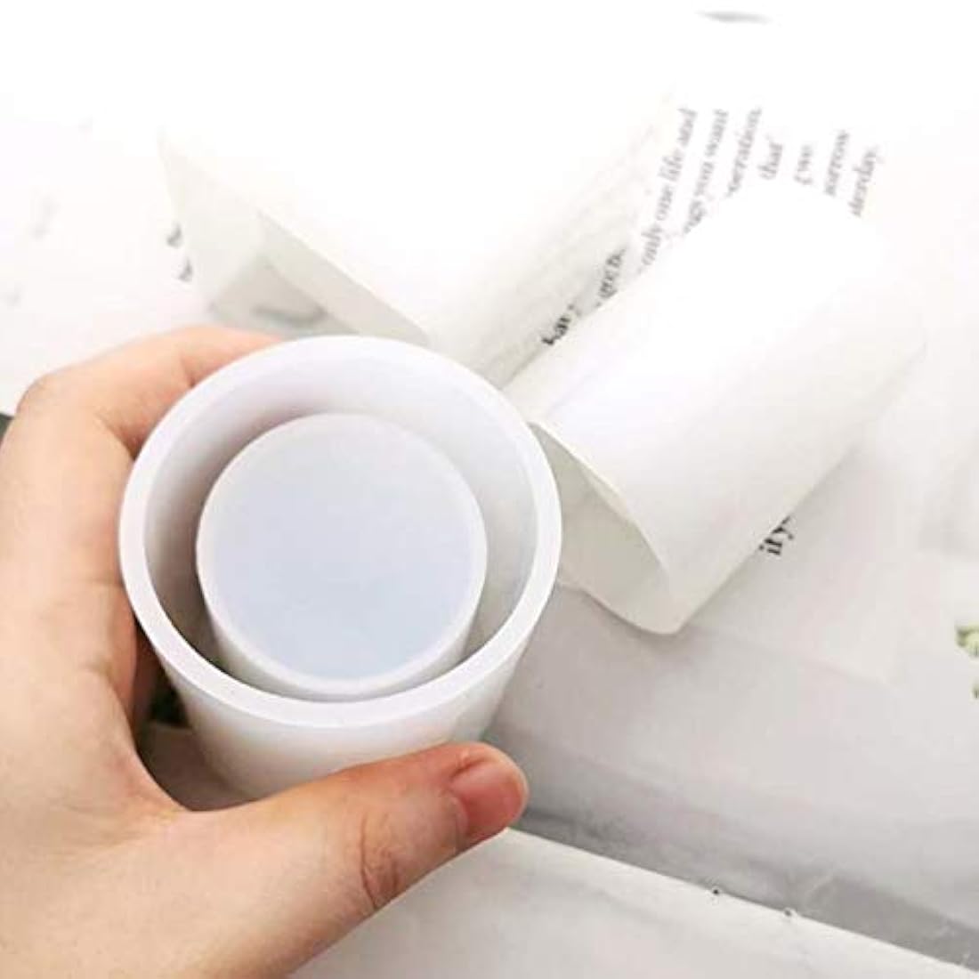 Moldes de silicona de resina epoxi de Markeny Cylinder para bolígrafos, moldes circulares de silicona para posavasos, moldes transparentes para macetas