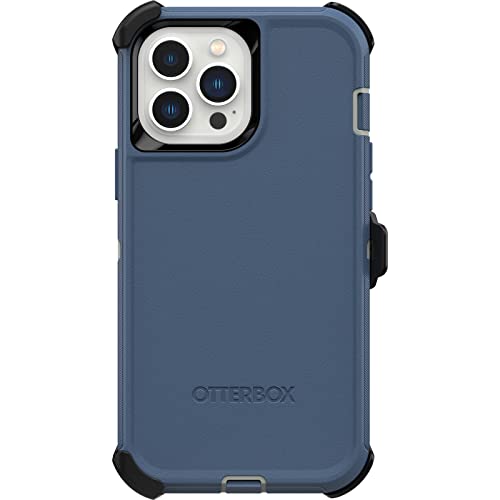OTTERBOX serie Defender - Carcasa para iPhone 13 Pro Max y iPhone 12 Pro Max (edición sin pantalla) - color azul fort