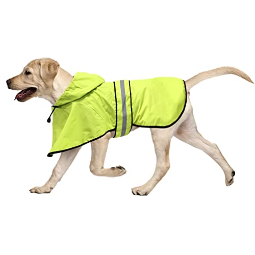 Weesiber Chaqueta impermeable para perros – Impermeable reflectante ajustable para perros con capucha, abrigo ligero para perros pequeños (pequeño, verde)