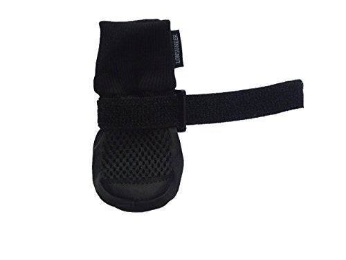 LONSUNEER Juego de 4 botas protectoras para perro, suela suave transpirable y antideslizante, color negro en 5 tamaños