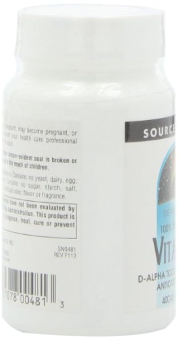 Source Naturals Vitamina E, 400 iu, antioxidante soluble en grasa, 50 tabletas