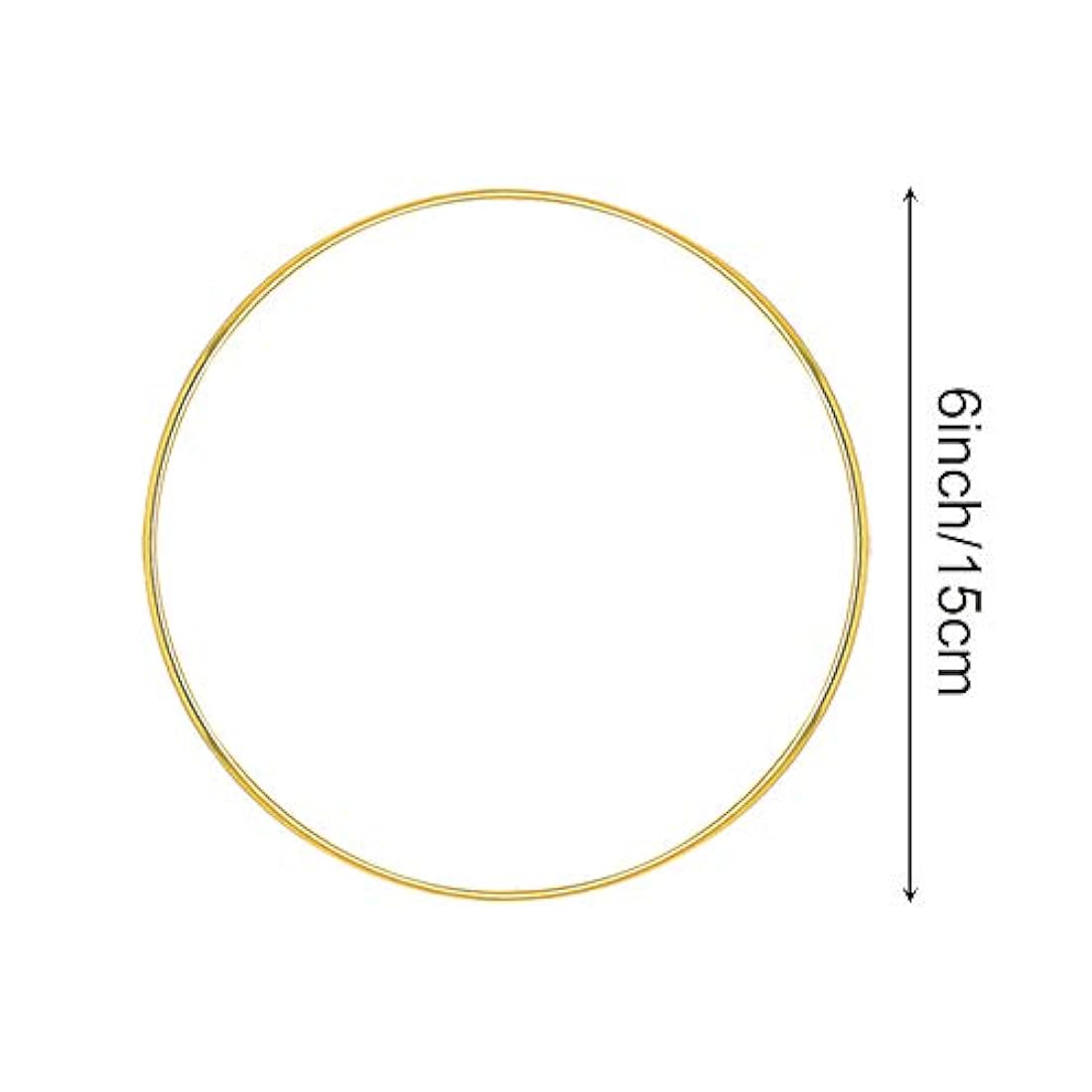 10 piezas 6-inch Oro Dream Catcher Anillos de metal