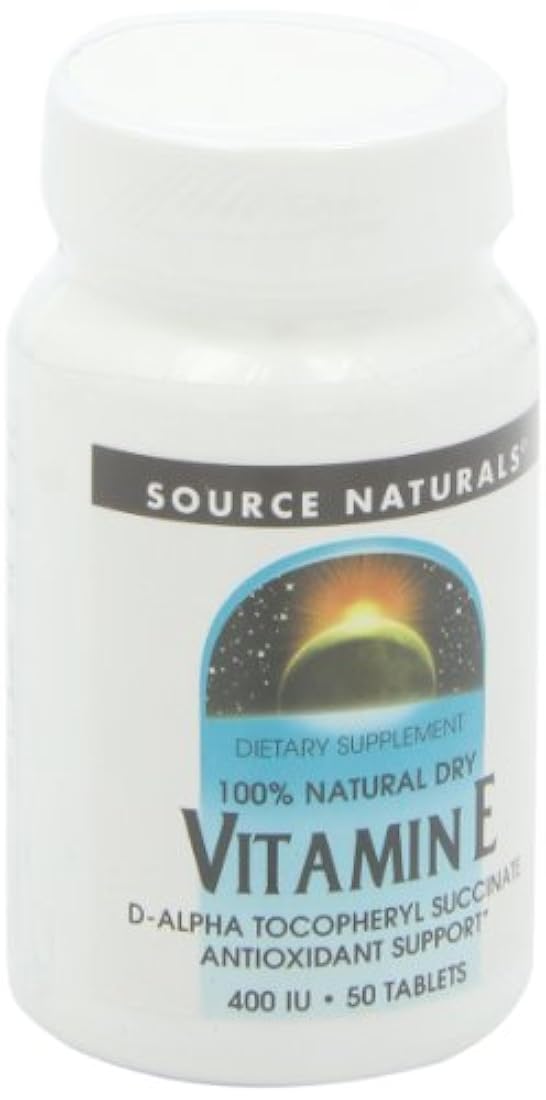 Source Naturals Vitamina E, 400 iu, antioxidante soluble en grasa, 50 tabletas