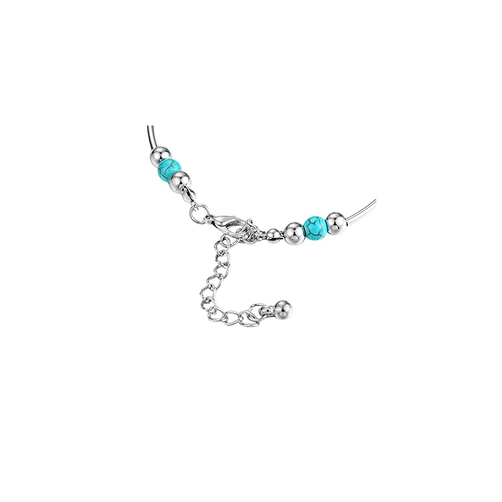 Pulseras y tobilleras de cuentas de turquesa