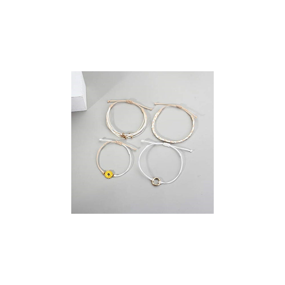 Pulseras de cuerda trenzada hecha a mano con diseño